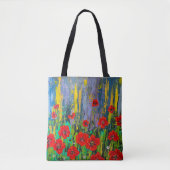 Poppies Canvas tas Art Abstract (Voorkant)
