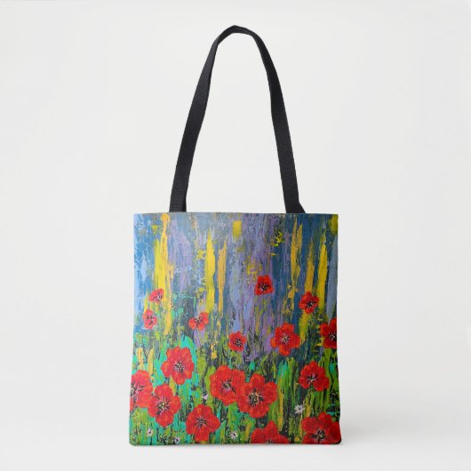Poppies Canvas tas Art Abstract (Voorkant)