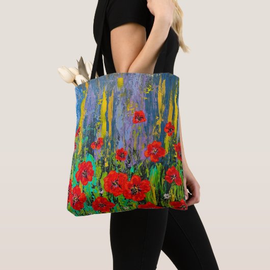 Poppies Canvas tas Art Abstract (Dichtbij)