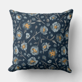 Poppies Charming Blue Gellow Floral Kussen