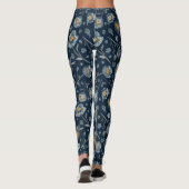 Poppies Charming Blue Gellow Poppy Floral Leggings (Achterkant)