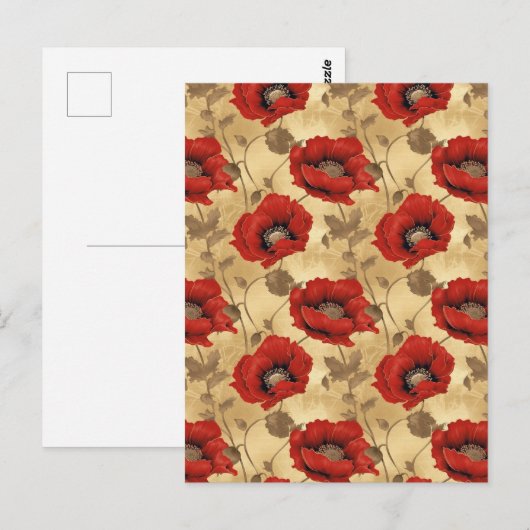 Poppies Chiyogami Briefkaart (Voorkant / Achterkant)