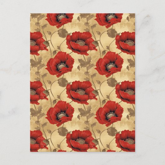 Poppies Chiyogami Briefkaart (Voorkant)