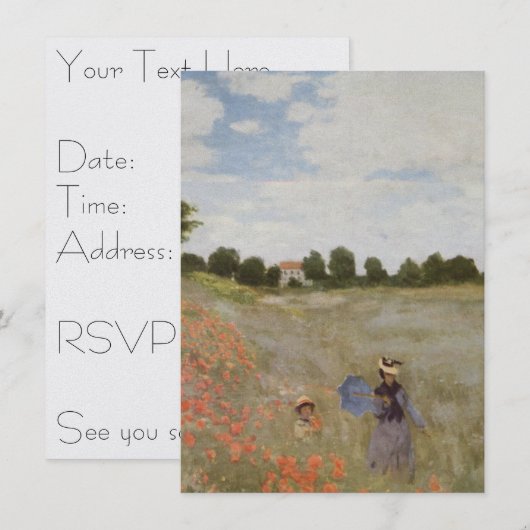 Poppies Claude Monet Kaart (Voorkant / Achterkant)