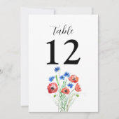 Poppies Cornflower Floral Rustic Wedding Kaart (Voorkant)