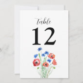 Poppies Cornflower Floral Rustic Wedding Kaart (Achterkant)
