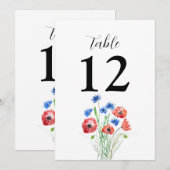 Poppies Cornflower Floral Rustic Wedding Kaart (Voorkant / Achterkant)