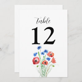 Poppies Cornflower Floral Rustic Wedding Kaart
