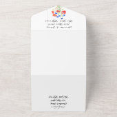 Poppies Cornflower Floral Wedding Elegant All In One Uitnodiging (Buitenkant)