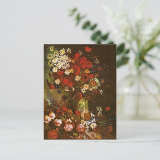 Poppies Cornflower Peonies Chrysanthemum Van Gogh Briefkaart (Staand voorkant)