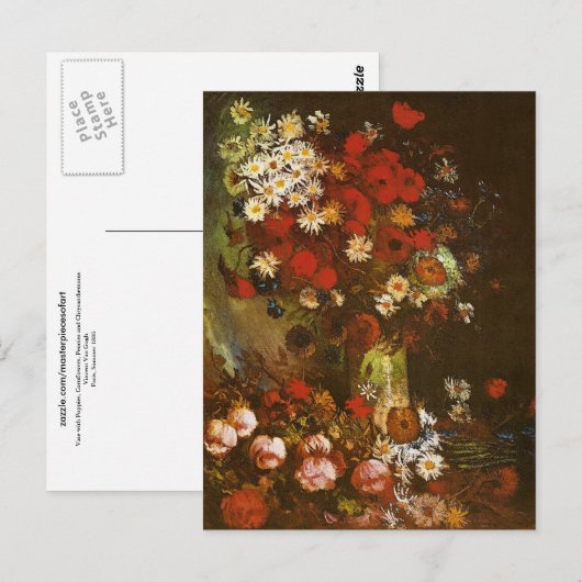 Poppies Cornflower Peonies Chrysanthemum Van Gogh Briefkaart (Voorkant / Achterkant)