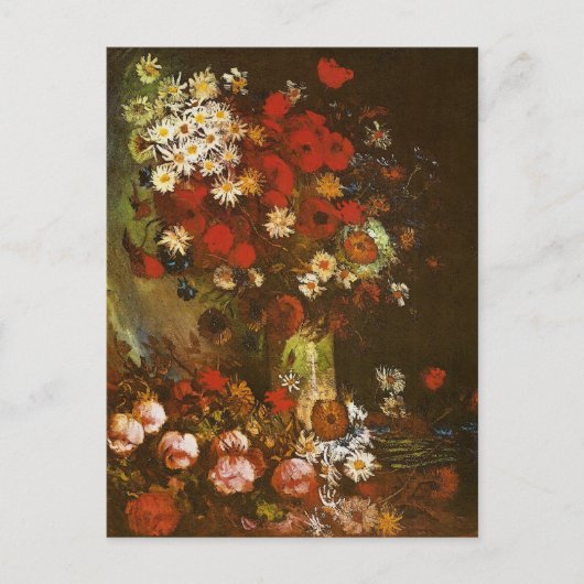 Poppies Cornflower Peonies Chrysanthemum Van Gogh Briefkaart (Voorkant)