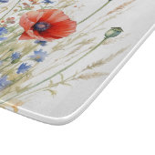 Poppies & Cornflowers: Rustic Meadow Waterverf Snijplank (Hoek)