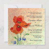 Poppies Custom bruiloft uitnodiging (Voorkant)