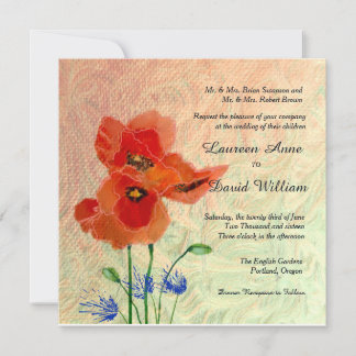 Poppies Custom bruiloft uitnodiging