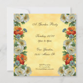 Poppies Custom Tuin Party Square uitnodigingen (Achterkant)