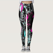Poppies dark leggings (Voorkant)