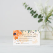 Poppies Datumnachtideeën. Datum plaatsing op doos Informatiekaartje (Staand voorkant)