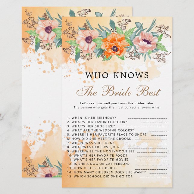 Poppies die het beste spel van de bruid kennen (Voorkant / Achterkant)