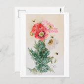 Poppies en bijen schilderen  Briefkaart (Voorkant / Achterkant)