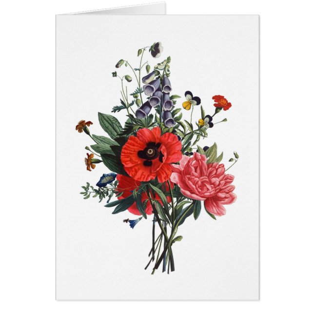 Poppies en Foxgloves Bouquet (Voorkant)