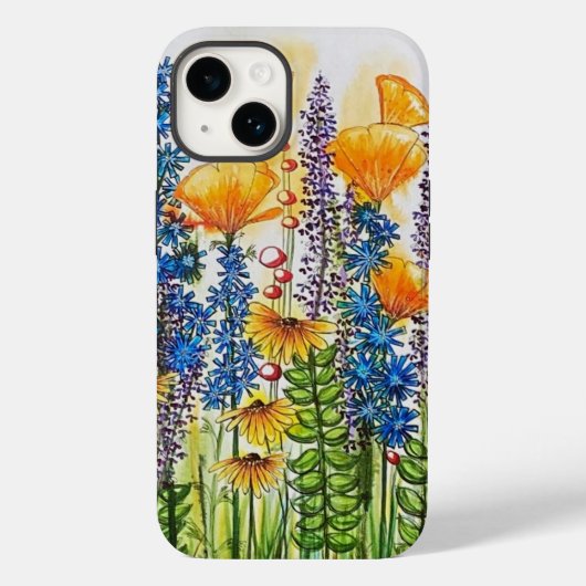 Poppies en korenbloem Case-Mate iPhone case (Achterkant)