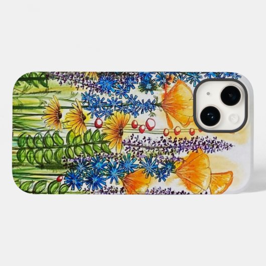 Poppies en korenbloem Case-Mate iPhone case (Achterkant (horizontaal))
