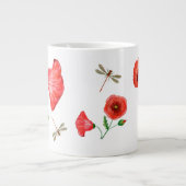 Poppies en libellen, gepeld grote koffiekop (Voorkant)