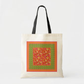 Poppies en Polka Dots op Green Budget Canvas tas (Voorkant)
