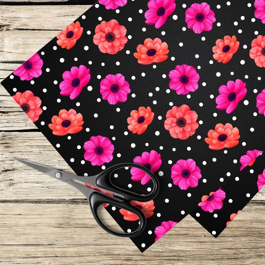 Poppies en stippen tissuepapier