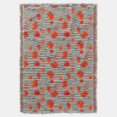 Poppies- en strepenpatroon deken (Voorkant Verticaal)