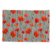 Poppies- en strepenpatroon kussensloop (Achterkant)