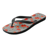 Poppies- en strepenpatroon teenslippers (Schuin)