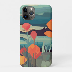 Poppies en vossenstaarten Abstract bloemveld Case-Mate iPhone Case