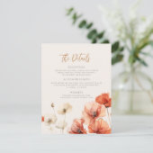 Poppies en Wildbloemen De details Bruiloft Feestdagenkaart (Staand voorkant)
