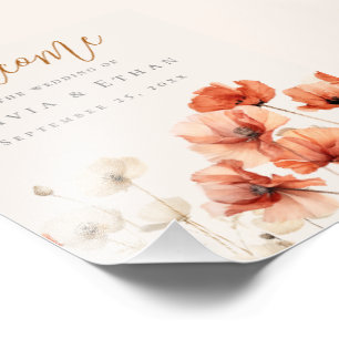 Poppies en Wildbloemen Welkom Poster