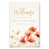 Poppies en Wildbloemen Welkom Poster (Voorkant)