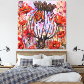 Poppies Fantasie Canvasprint Canvas Afdruk (Insitu (Slaapkamer))
