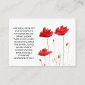 Poppies Floral Baby shower Boeken voor Baby Verzoe Informatiekaartje (Voorkant)