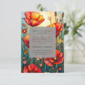 Poppies Floral Memorial Foto Sympathy Begrafenis Bedankkaart (Staand voorkant)