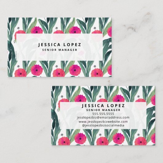 Poppies Floral Pattern Professional Visitekaartje (Voorkant / Achterkant)