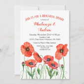 Poppies Floral repesal Dinner Brunch Uitnodiging (Voorkant)