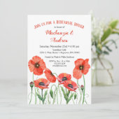 Poppies Floral repesal Dinner Brunch Uitnodiging (Staand voorkant)