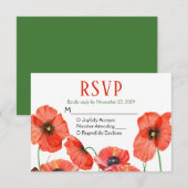 Poppies Floral RSVP Wedding Response (Voorkant / Achterkant)