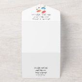 Poppies Floral Waterverf Summer Wedding Elegant All In One Uitnodiging (Buitenkant)