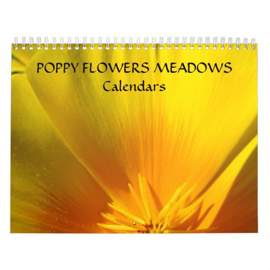 Poppies FLOWERS MEADOWS Calendar Gifts Feestdagen Kalender (Hoes)