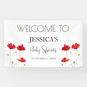 Poppies Flowers Poppy Baby shower Welkomstbord Spandoek (Horizontaal)