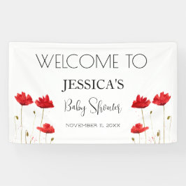 Poppies Flowers Poppy Baby shower Welkomstbord Spandoek