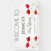 Poppies Flowers Poppy Baby shower Welkomstbord Spandoek (Verticaal)