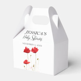 Poppies Flowers Poppy Baby shower Wildflower meisj Bedankdoosjes